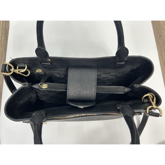 Michael Kors Hailee Large Leather Satchel Shoulder Black Bag Classic Designer - Picture 11 of 16